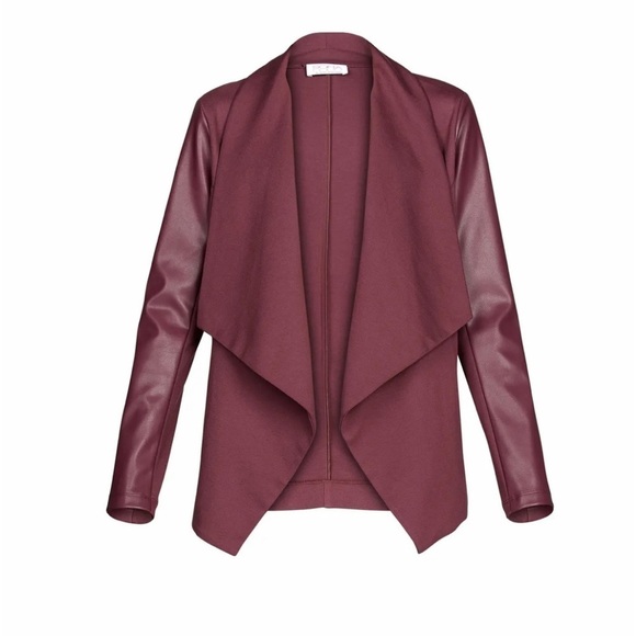 SOFIA VERGARA blazer,women med,front drape media jacket , faux leather sleeves - Picture 3 of 16